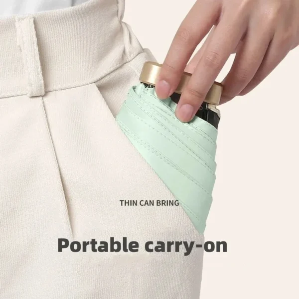 55% Off Mini Sun Umbrella Small Pocket Rain Umbrella Vinyl Folding UV Ultraviolet Protection Sun Shade Pocket Parasol Capsule - obrazek 6