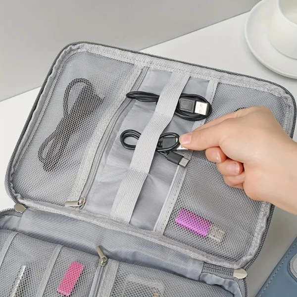 Cable Storage Bag Waterproof Digital Electronic Organizer Portable USB Data Line Charger Plug Storage Bag Travel Cable-LJX - obrazek 5
