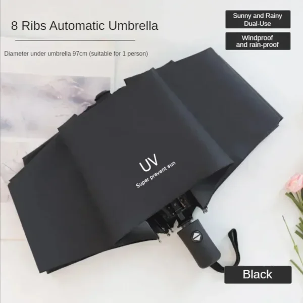 Mini Folding Automatic Umbrella Anti UV Rain Sun Umbrella Fashion Portable Windproof Light Women Men Children Parasol Umbrella - obrazek 11