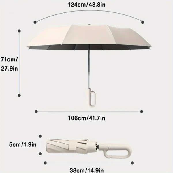 Parasolka Automatyczna Składana 30 Żebrowa Wiatroodporna 105CM - obrazek 4