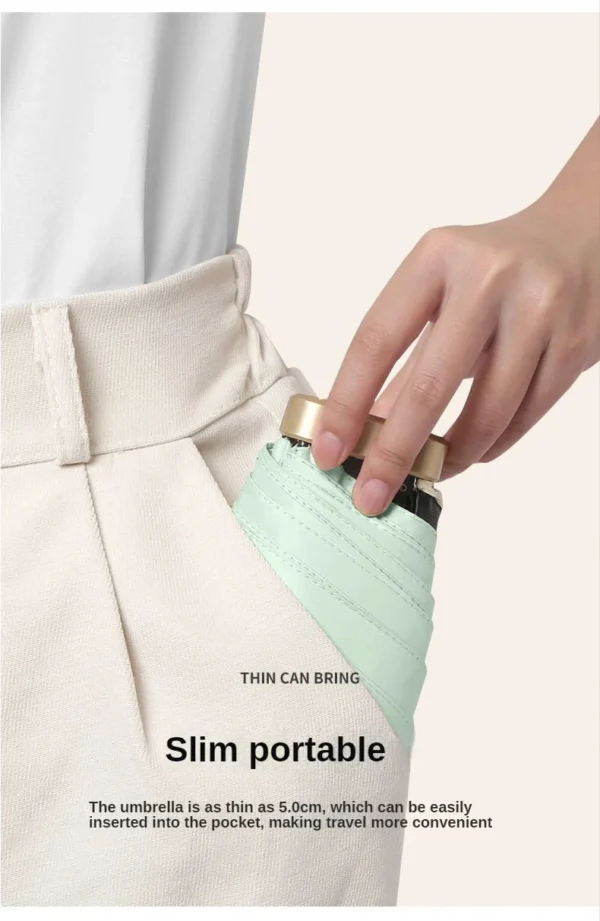 55% Off Mini Sun Umbrella Small Pocket Rain Umbrella Vinyl Folding UV Ultraviolet Protection Sun Shade Pocket Parasol Capsule - obrazek 22
