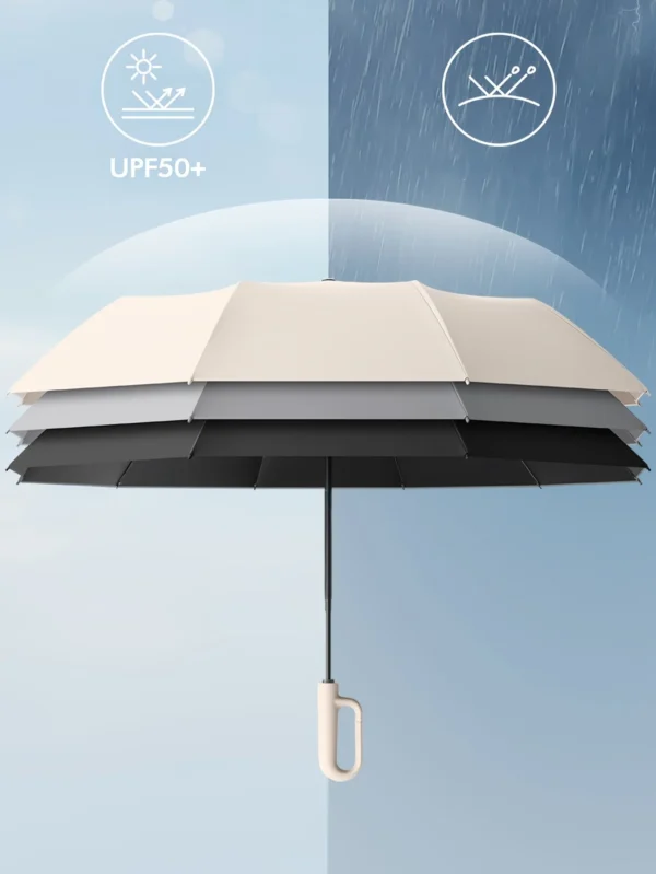 Parasolka Automatyczna Składana 30 Żebrowa Wiatroodporna 105CM - obrazek 15