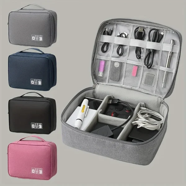 Cable Storage Bag Waterproof Digital Electronic Organizer Portable USB Data Line Charger Plug Storage Bag Travel Cable-LJX - obrazek 11