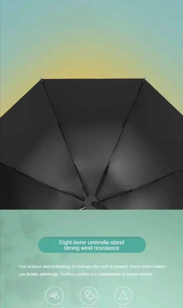 Mini Folding Automatic Umbrella Anti UV Rain Sun Umbrella Fashion Portable Windproof Light Women Men Children Parasol Umbrella - obrazek 26
