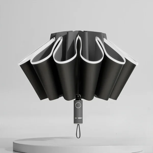 Men Women Umbrella  Fully Automatic Reverse Folding Umbrella with Windproof Reflective Stripe UV Umbrellas - obrazek 13