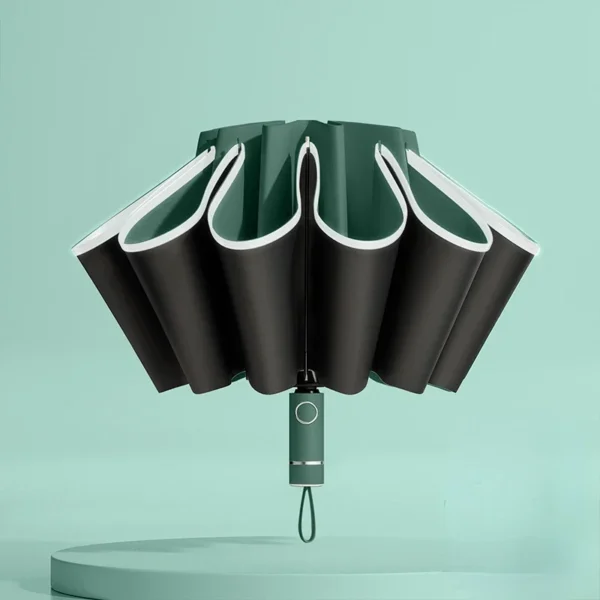 Men Women Umbrella  Fully Automatic Reverse Folding Umbrella with Windproof Reflective Stripe UV Umbrellas - obrazek 9