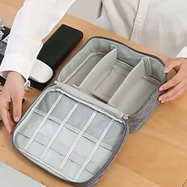 Cable Storage Bag Waterproof Digital Electronic Organizer Portable USB Data Line Charger Plug Storage Bag Travel Cable-LJX - obrazek 2