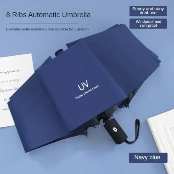 Mini Folding Automatic Umbrella Anti UV Rain Sun Umbrella Fashion Portable Windproof Light Women Men Children Parasol Umbrella - obrazek 3