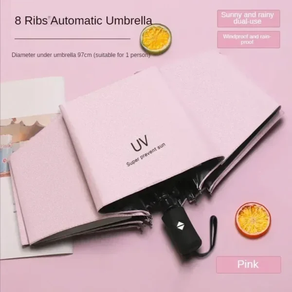 Mini Folding Automatic Umbrella Anti UV Rain Sun Umbrella Fashion Portable Windproof Light Women Men Children Parasol Umbrella - obrazek 17