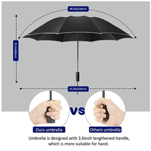 Men Women Umbrella  Fully Automatic Reverse Folding Umbrella with Windproof Reflective Stripe UV Umbrellas - obrazek 19