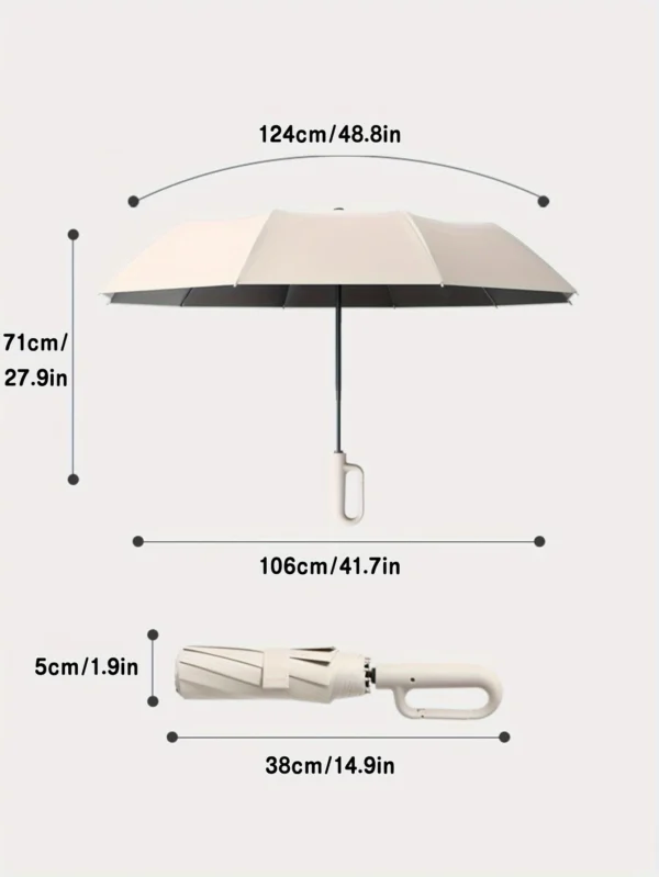 Parasolka Automatyczna Składana 30 Żebrowa Wiatroodporna 105CM - obrazek 17
