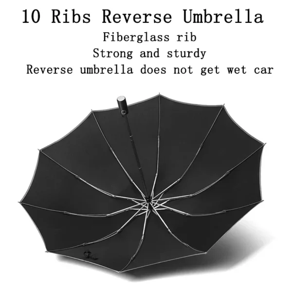 Men Women Umbrella  Fully Automatic Reverse Folding Umbrella with Windproof Reflective Stripe UV Umbrellas - obrazek 21