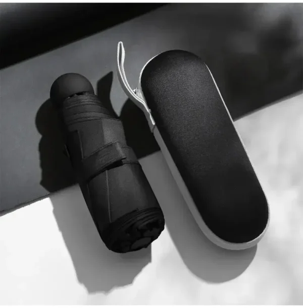 Capsule Umbrella Portable Mini Sunshade Sunscreen Rain Umbrella Black Rubber Alloy Handle Foldable Sun Rain Dual Use - obrazek 10