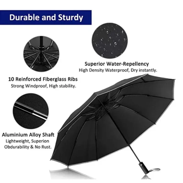 Men Women Umbrella  Fully Automatic Reverse Folding Umbrella with Windproof Reflective Stripe UV Umbrellas - obrazek 16