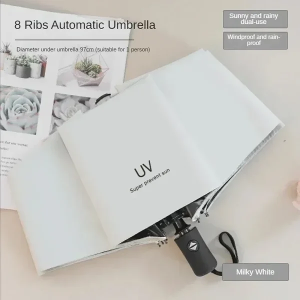 Mini Folding Automatic Umbrella Anti UV Rain Sun Umbrella Fashion Portable Windproof Light Women Men Children Parasol Umbrella - obrazek 9