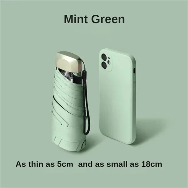 55% Off Mini Sun Umbrella Small Pocket Rain Umbrella Vinyl Folding UV Ultraviolet Protection Sun Shade Pocket Parasol Capsule - obrazek 8