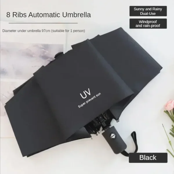 Mini Folding Automatic Umbrella Anti UV Rain Sun Umbrella Fashion Portable Windproof Light Women Men Children Parasol Umbrella - obrazek 6