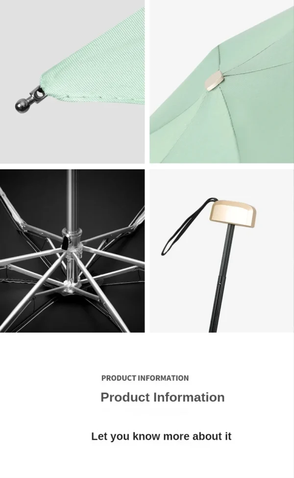 55% Off Mini Sun Umbrella Small Pocket Rain Umbrella Vinyl Folding UV Ultraviolet Protection Sun Shade Pocket Parasol Capsule - obrazek 26
