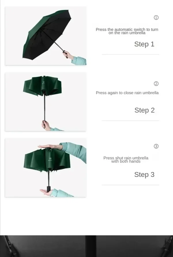 Mini Folding Automatic Umbrella Anti UV Rain Sun Umbrella Fashion Portable Windproof Light Women Men Children Parasol Umbrella - obrazek 23