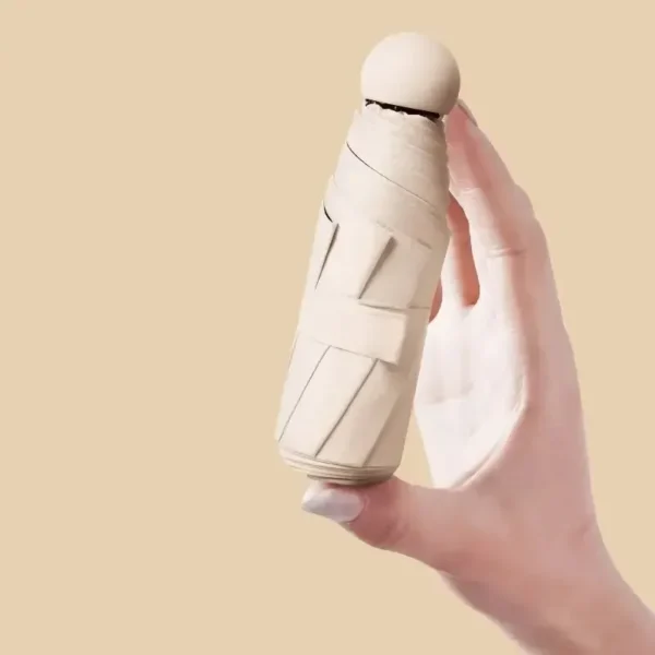 Capsule Umbrella Portable Mini Sunshade Sunscreen Rain Umbrella Black Rubber Alloy Handle Foldable Sun Rain Dual Use - obrazek 2