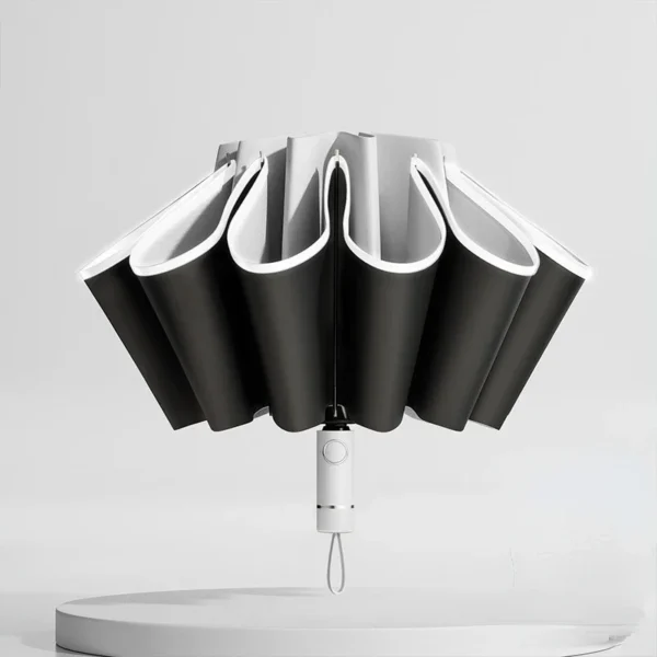 Men Women Umbrella  Fully Automatic Reverse Folding Umbrella with Windproof Reflective Stripe UV Umbrellas - obrazek 7